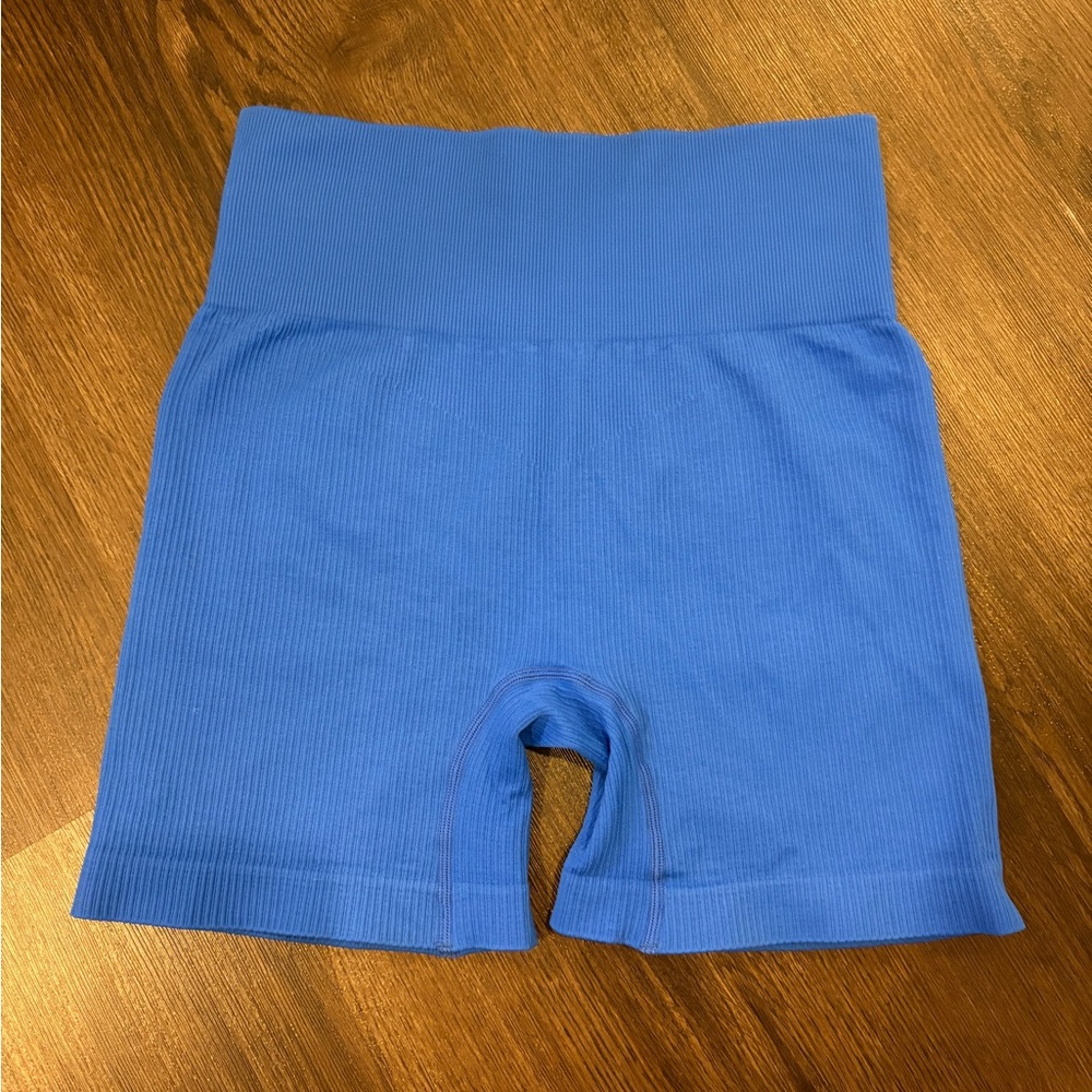 Blue biker shorts